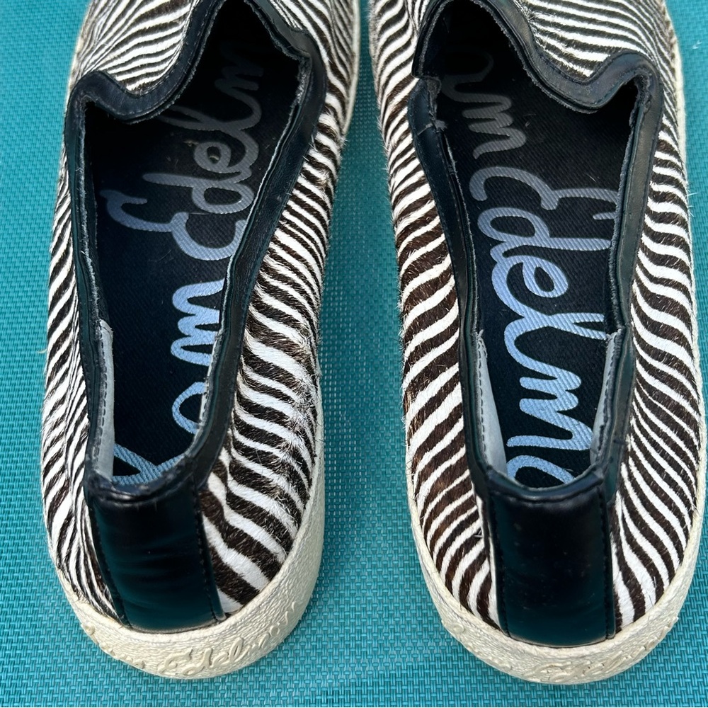 Sam Edelman Becker Brown Zebra Print Leather SlipOn Loafers Size 10.5 US / 42 EU - Picture 3 of 9